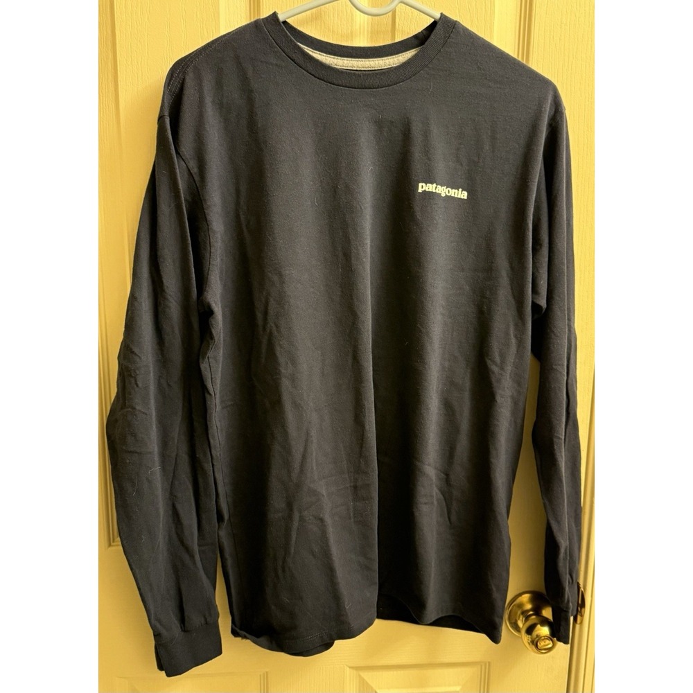 Patagonia Long Sleeve Logo Responsibili-Tee T-Shirt Blue Men's Size Medium